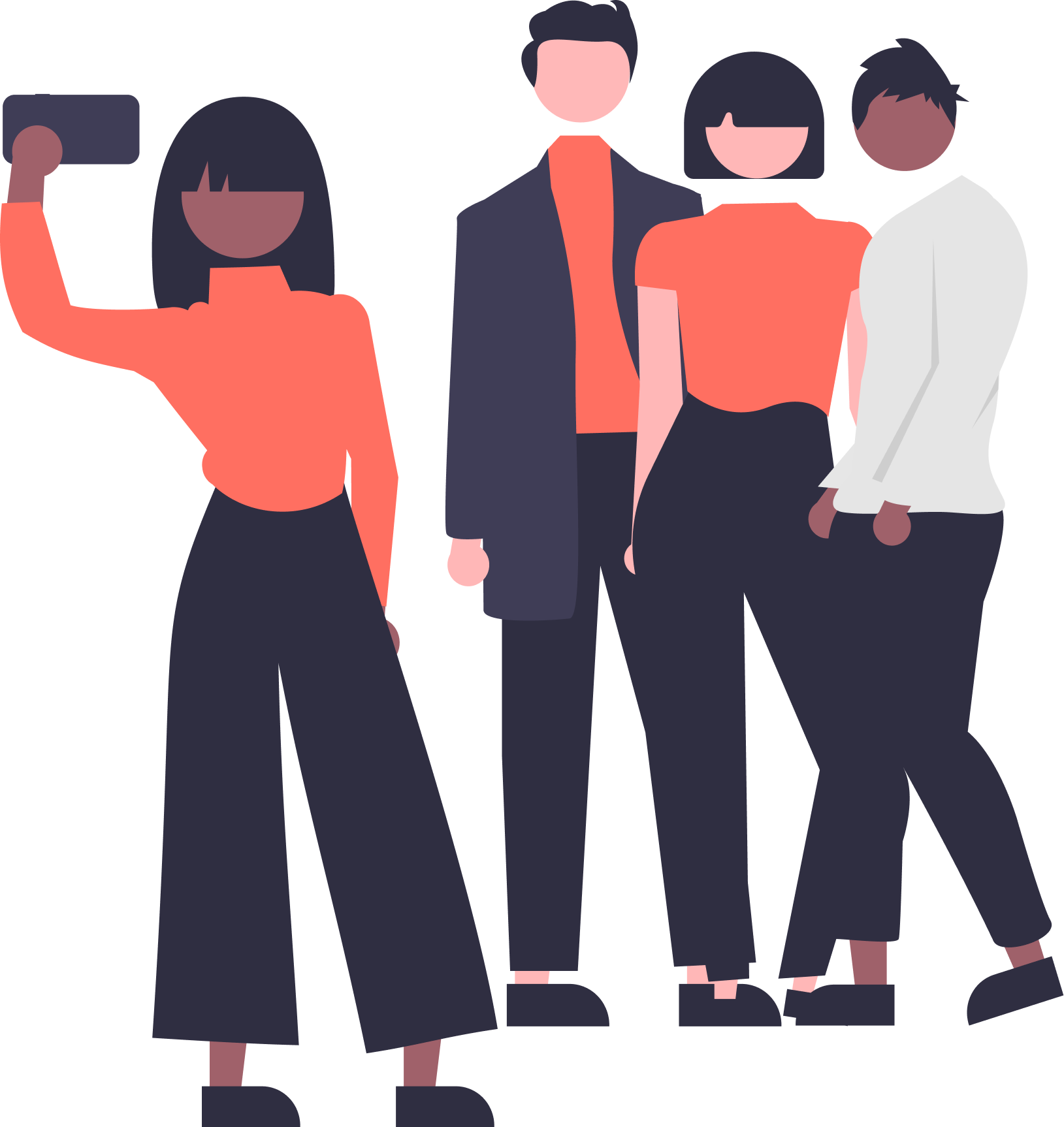 woman-taking-selfie-with-friends